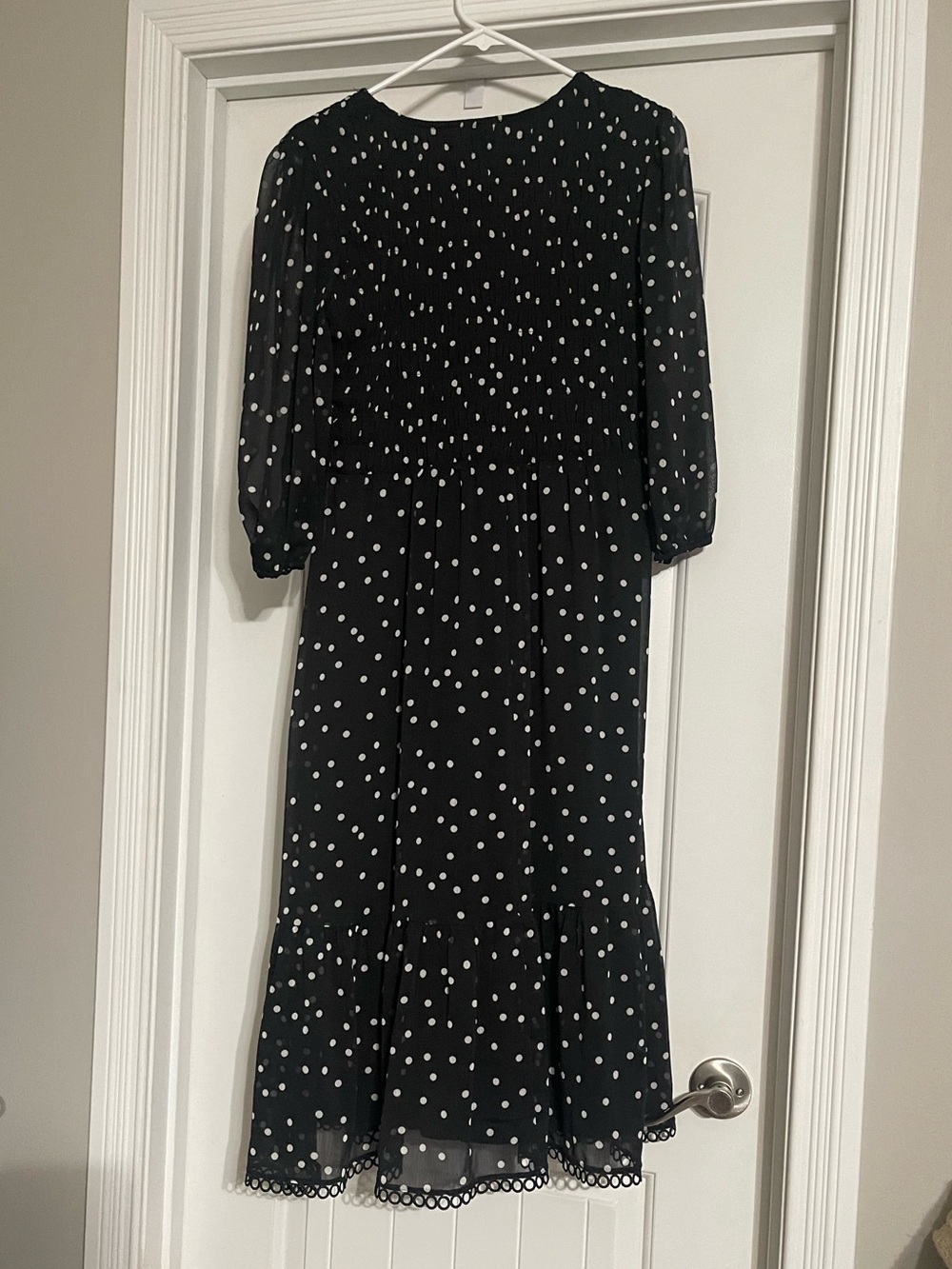 Maurices Black & White Polka Dot Midi Dress - Picture 5 of 9